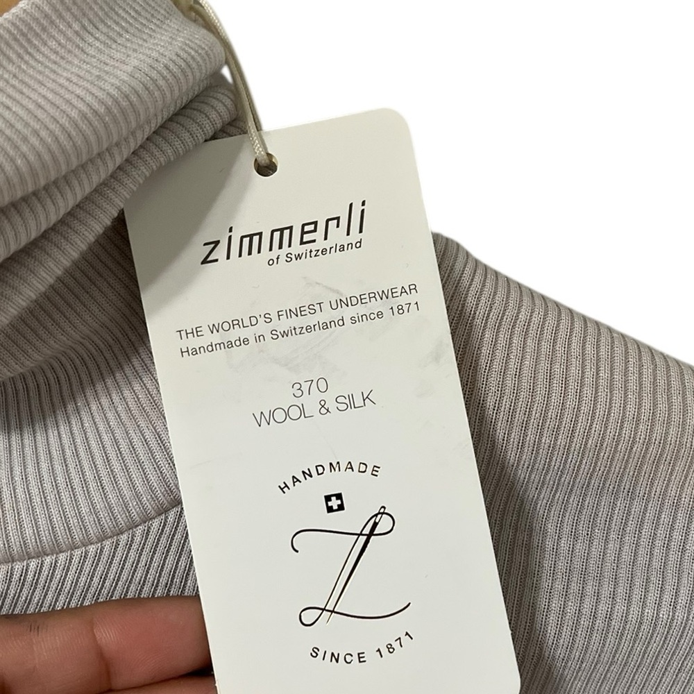 NWT ZIMMERLI Rolled Silk Cotton Dove Turtleneck Long Sleeve Top - Picture 8 of 11